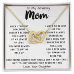 To My Amazing Mom Necklace From Son Little Boy You Taught Me Right Mom Birthday Gift For Her Mother's Day Necklace Mother's Day Interlocking Hearts Necklace