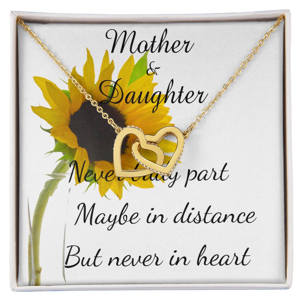 Mother Necklace - Mother Gift - Never Truly Part Mother's Day Necklace Mother's Day Interlocking Hearts Necklace
