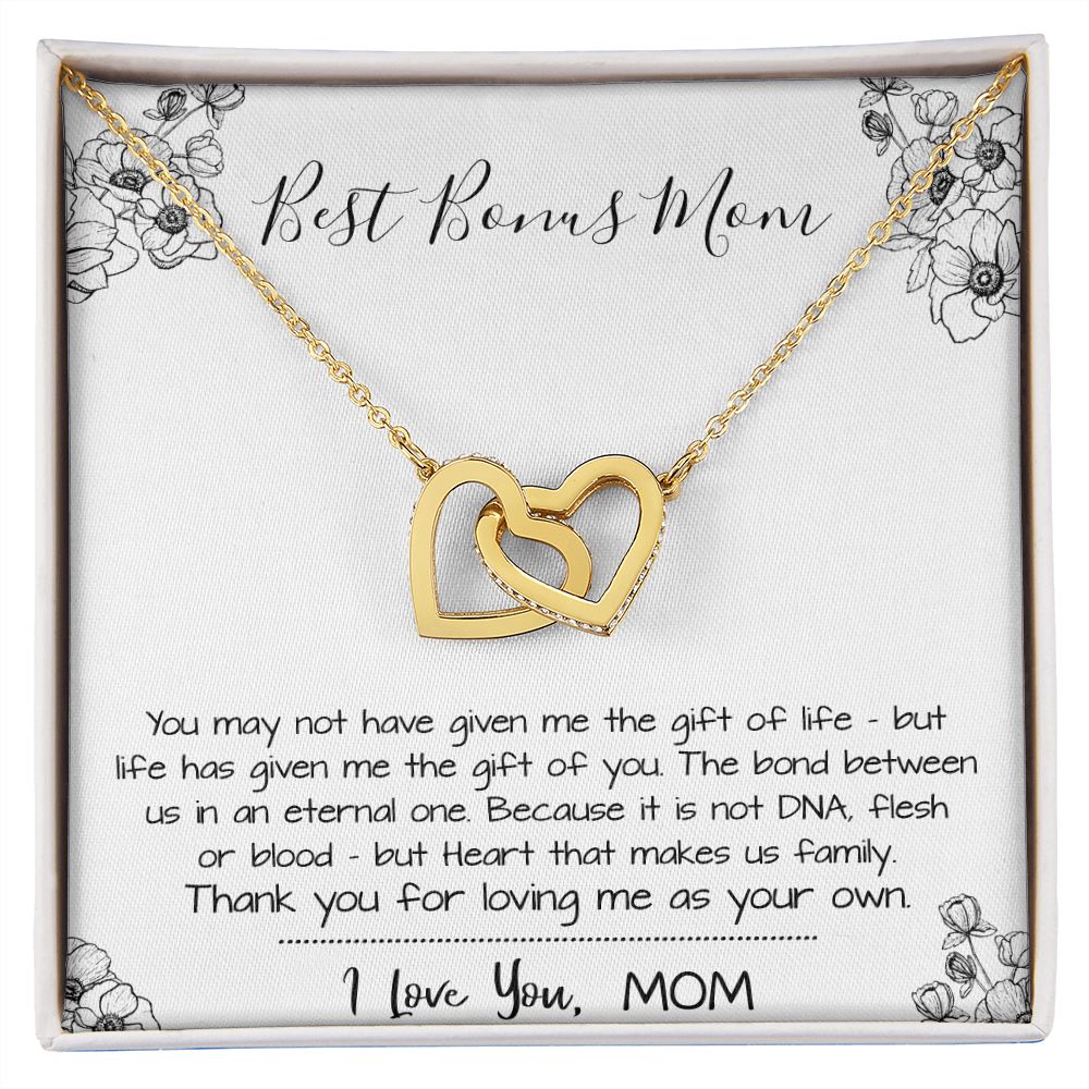 Mom Necklace, Stepmom Necklace, Bonus Mom Necklace, Mother's Day Gift For Step Mom Necklace Mother's Day Interlocking Hearts Necklace