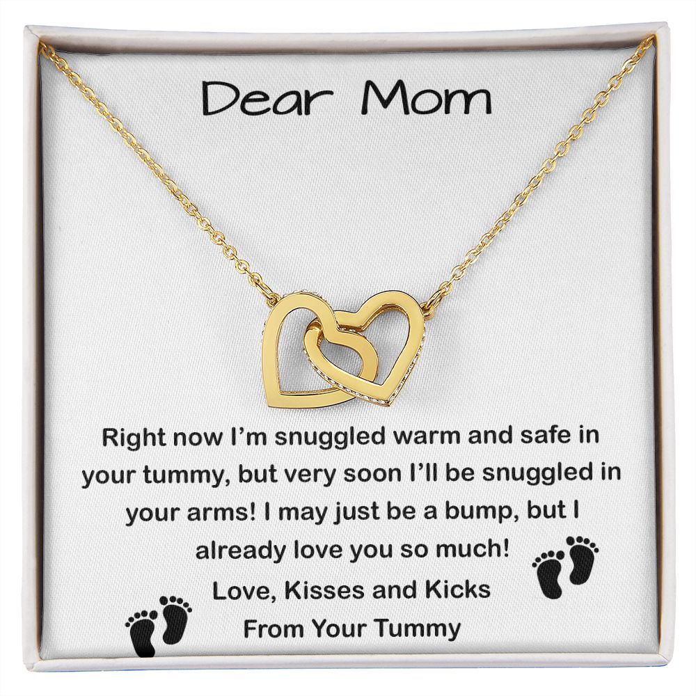 Mom Necklace, Mom To Be Necklace, Pregnancy Gift For Mom To Be, Mommy Present From Unborn Baby, Gift For Expecting Moms Mother's Day Interlocking Hearts Necklace