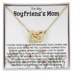 Mother-In-Law Necklace, Gift To My Boyfriend's Mom Necklace, Gift For Future Mother-In-Law Mother's Day Interlocking Hearts Necklace