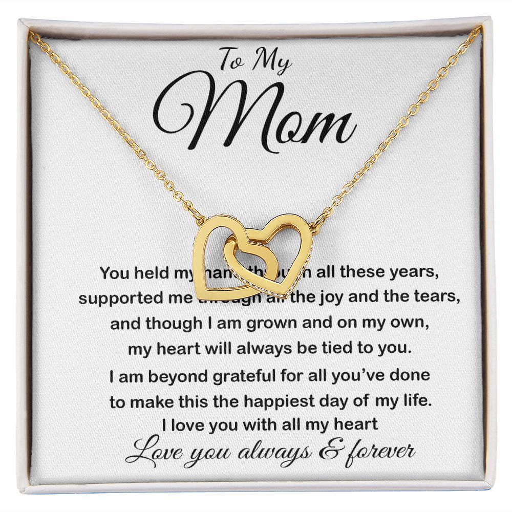 Mom Necklace - To My Mom - Love You Always And Forever Mother's Day Interlocking Hearts Necklace