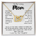 To My Loving Mom Necklace Gift I Need To Say Mom I Love You Gift For Her Mother's Day Necklace Mother's Day Interlocking Hearts Necklace