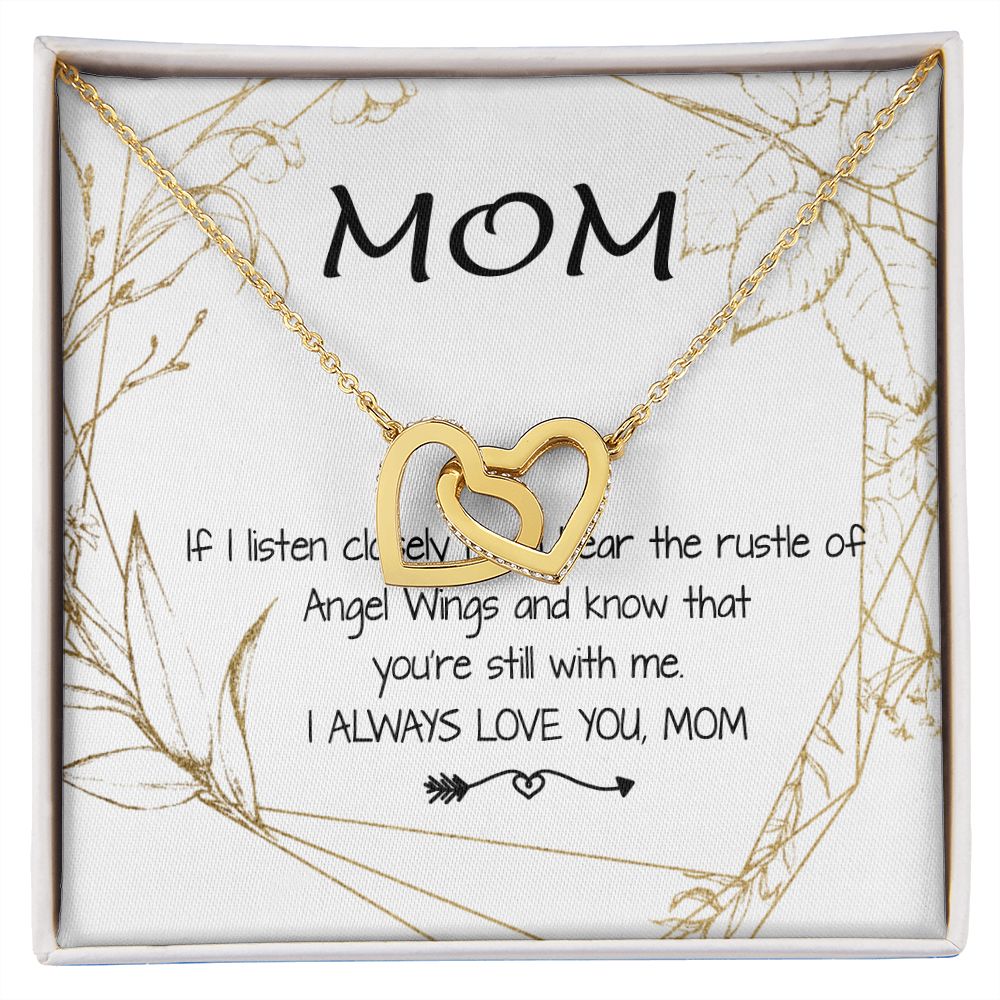 Mom Necklace - Love You Always And Forever Mother's Day Gift Mother's Day Interlocking Hearts Necklace