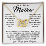 To My Loving Mother Necklace Where Are Smiles Are Many And Worries Are Few Gift For Her Mother's Day Necklace Mother's Day Interlocking Hearts Necklace