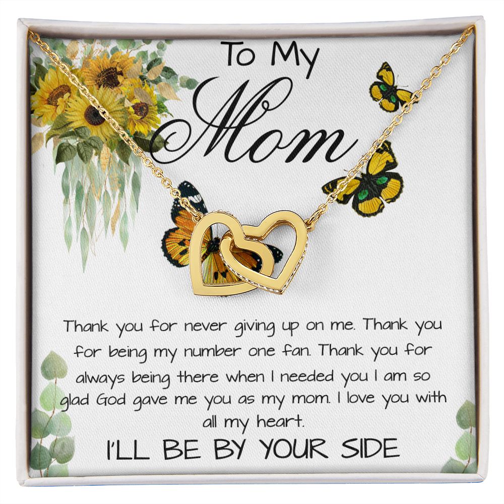 Mom Necklace, To My Mom Gift Necklace, Mother's Day Cute Gift For Mom, Mother Daughter Necklace Mother's Day Interlocking Hearts Necklace