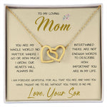 To My Loving Mom Necklace You Are Important To Me Gift For Her Mother's Day Mother's Day Necklace Mother's Day Interlocking Hearts Necklace