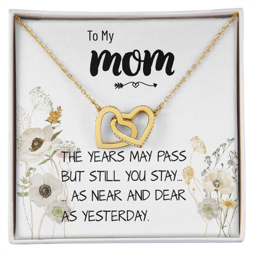 Mom Necklace Gift - Love You Always And Forever - Mother's Day Gift Mother's Day Interlocking Hearts Necklace