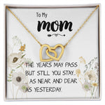Mom Necklace Gift - Love You Always And Forever - Mother's Day Gift Mother's Day Interlocking Hearts Necklace