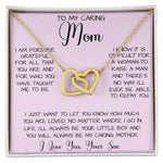Gift For Caring Mom Form Son, To My Mom Necklace Gift For Mother's Day Mother's Day Interlocking Hearts Necklace