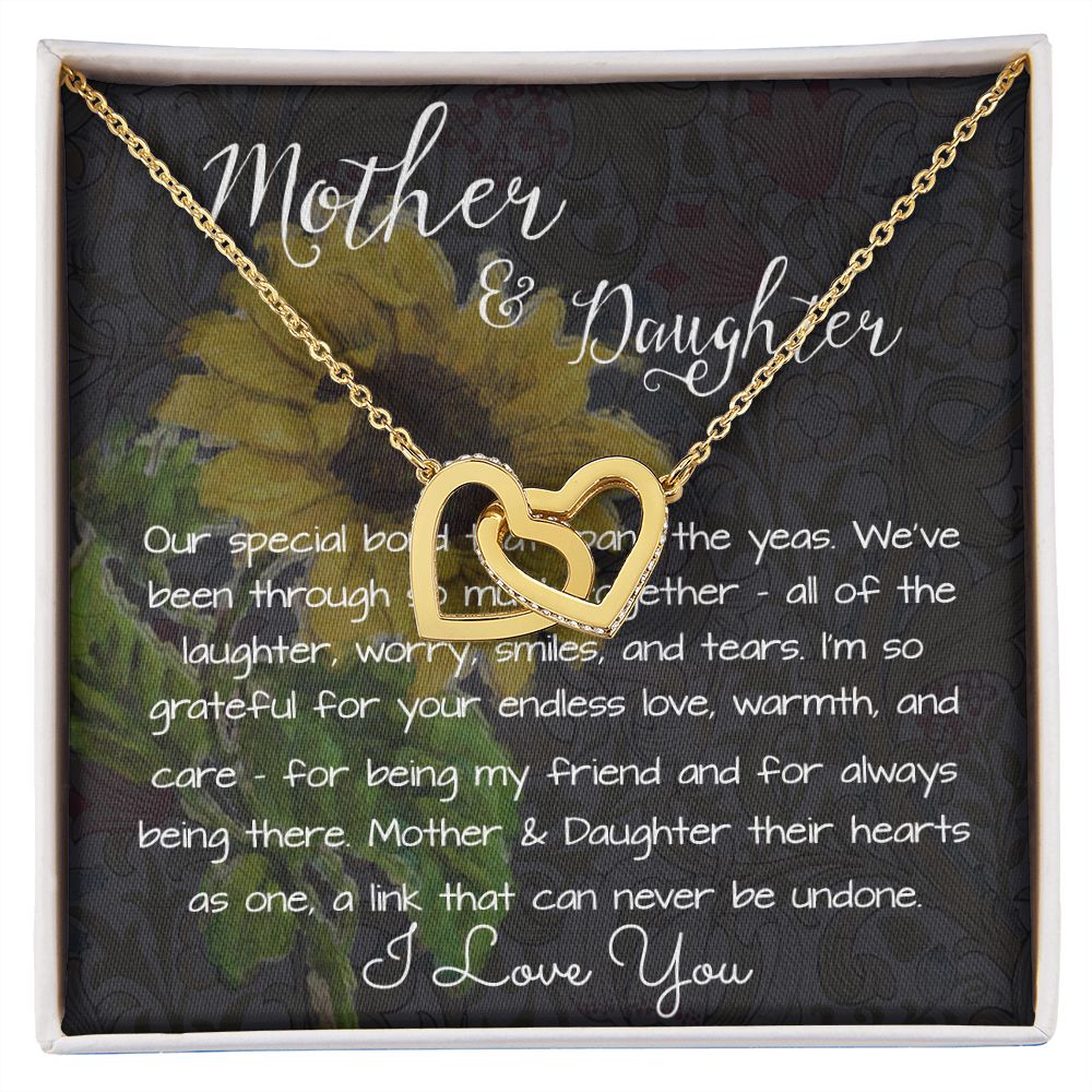 Mom Necklace Gift, Mothers's Day Necklace - Special Bond Mother's Day Interlocking Hearts Necklace