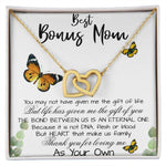 Stepmom Necklace, To My Bonus Mom Gift Neckalce, Thank For You Loving Me As Your Own Mother's Day Interlocking Hearts Necklace