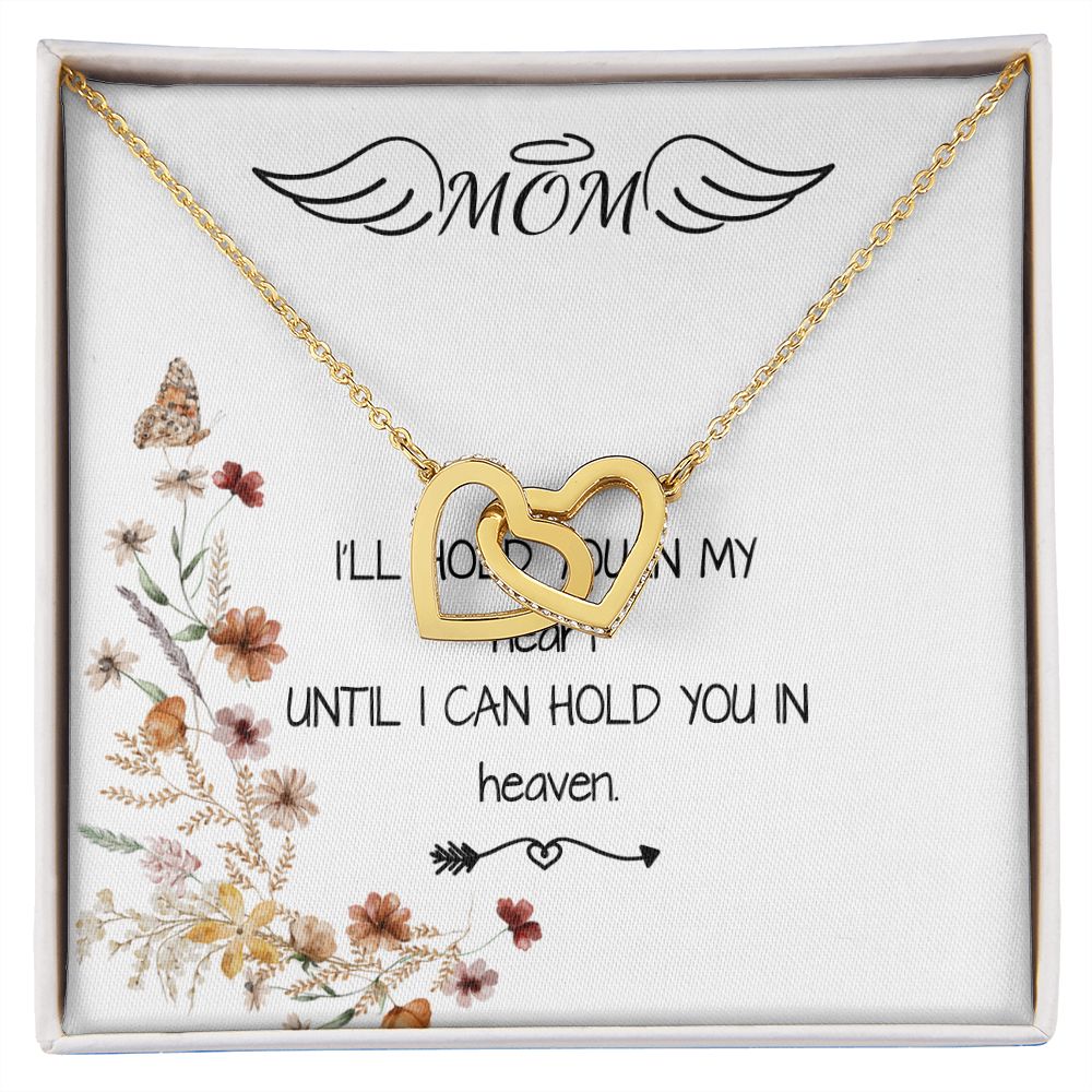 Mom Necklace - I'll Hold You In My Heart Mother's Day Gift Mother's Day Interlocking Hearts Necklace