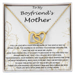 Mom Necklace, Mother-In-Law Necklace, To My Boyfriend's Mom Gift Necklace, Gift For Boyfriend's Mom Birthday Necklace Mother's Day Interlocking Hearts Necklace
