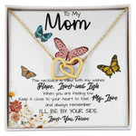 To My Mom Necklace, I'll Be By Your Side, To My Mom Gift Necklace Mother's Day Interlocking Hearts Necklace