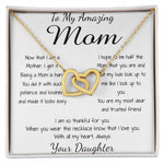 Mom Necklace - To My Amazing Mom Gorgeous Necklace for Mom from Daughter Mother's Day Gift Mother's Day Interlocking Hearts Necklace