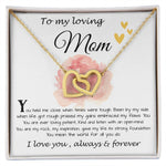 Mom Necklace Gift, To My Loving Mom Necklace, You Held Me When Times were Tough, You are My Rock Mother's Day Interlocking Hearts Necklace