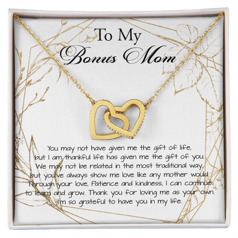 Stepmom Necklace, Bonus Mom Necklace, Step Mother Gift From Bride, Mother's Day Gift For Step Mom Necklace Mother's Day Interlocking Hearts Necklace
