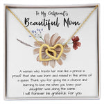 Mom Necklace Gift, To My Girlfriend's Mom Necklace, Gift For Girlfriend's Mom, Mother Of The Bride Mother's Day Interlocking Hearts Necklace