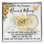 Stepmom Necklace, To My Badass Bonus Mom Gift Neckalce, Gift For Stepmom, Stepmother, Second Mom Necklace Mother's Day Interlocking Hearts Necklace