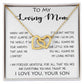 To My Loving Mom - Your Warmth Gve Me Comfort Mother's Day Gift Necklace Form Son Mother's Day Interlocking Hearts Necklace