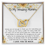 Mommy Necklace, To My Amazing Mommy Gift Necklace, 1st Mother’s Day Present For New Mom From New Born Baby, Sentimental Gift From Baby To Mom, New Mommy Gift Mother's Day Interlocking Hearts Necklace