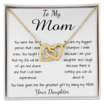Mom Necklace - To Mom Necklace, Gorgeous Necklace for Mom from Daughter Mother's Day Interlocking Hearts Necklace