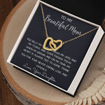 To My Beautiful Mom Necklace, Thank You For Never Ending Love From Daughter, Necklace Gift For Mom Mother's Day Interlocking Hearts Necklace