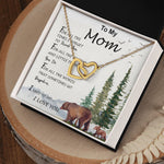 Mom Necklace, To My Mom I Love You To The Moon and Back Necklace, Gift For Mom Birthday Necklace Mother's Day Interlocking Hearts Necklace