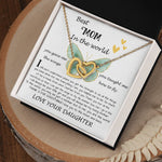 Mom Necklace Gift - Daughter Gift To Best Mom, You Gave Me The Wings To Fly Mom Necklace Mother's Day Interlocking Hearts Necklace