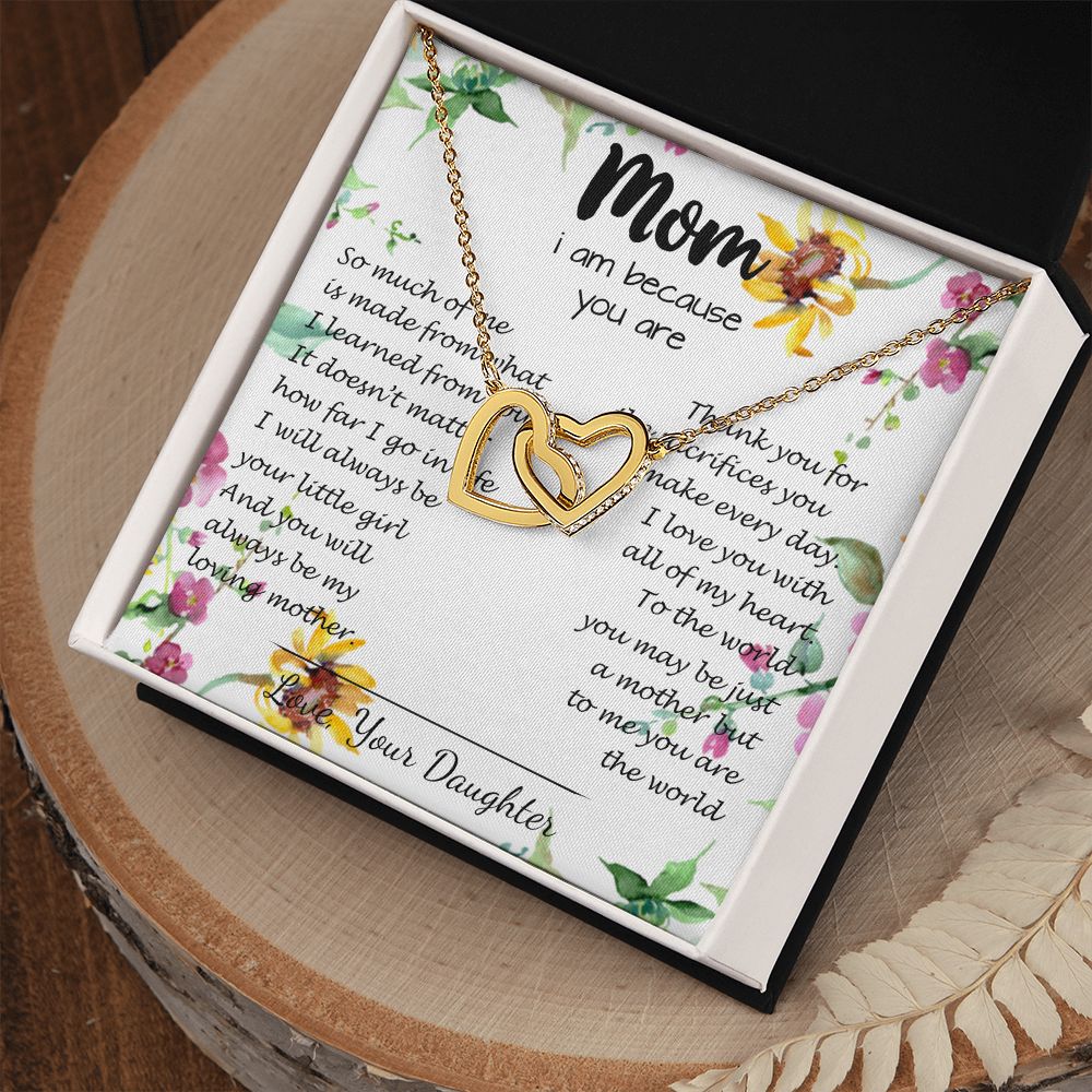 To My Mom Neckalce - Thank You For Sacrifices You Make Every Day Mother's Day Gift Mother's Day Interlocking Hearts Necklace
