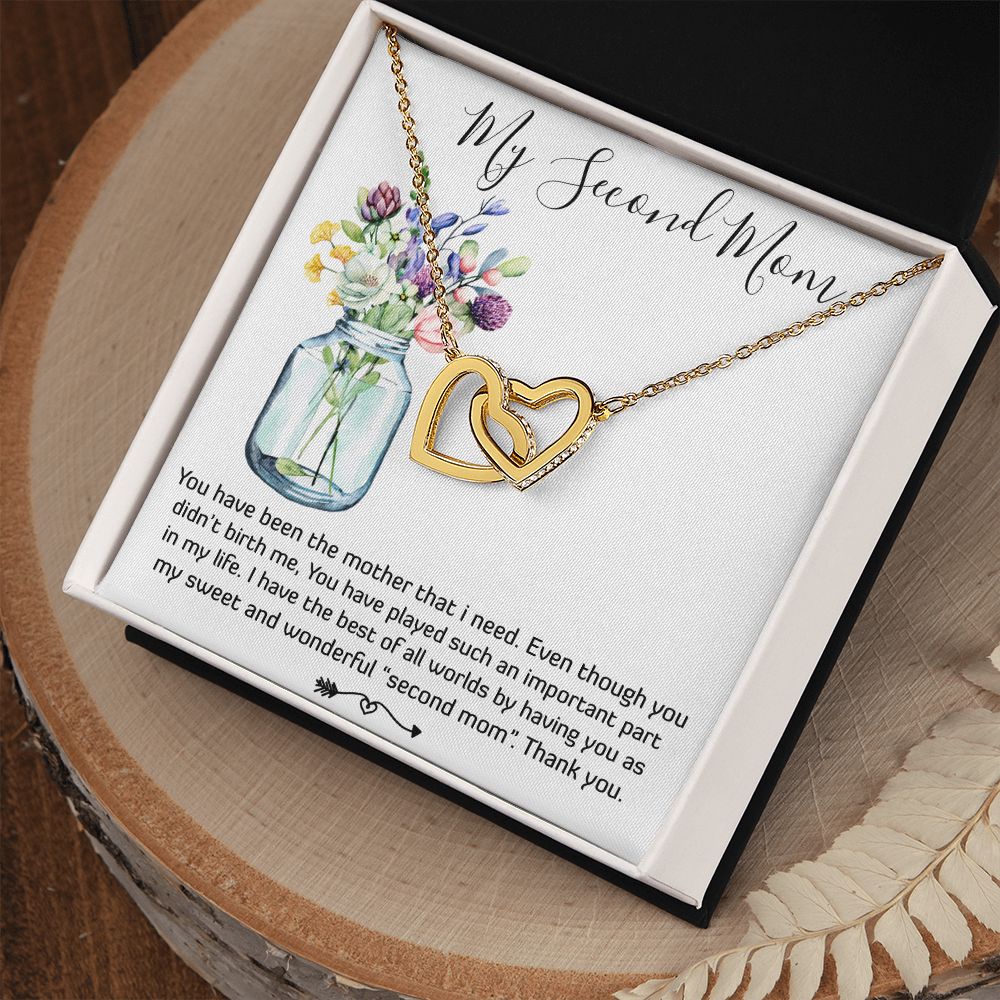 Mom Necklace, Bonus Mom Necklace Gift For Stepmom Necklace Mother's Day Interlocking Hearts Necklace