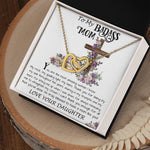 Mom Necklace Gift, To My Badass Mom Necklace, Funny Gift For Mom On Mother's Day Necklace Mother's Day Interlocking Hearts Necklace