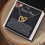 To My Bonus Mom Necklace, Thank You For Everything Mother's Day Gift For Mom Mother's Day Interlocking Hearts Necklace