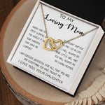 To My Loving Mom - Your Warmth Gve Me Comfort Mother's Day Gift Necklace Form Daughter Mother's Day Interlocking Hearts Necklace