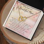 To My Boyfriend's Beautiful Mom Necklace - The Boy You Raised Into An Incredible Man - Necklace Gift For Boyfriend's Mom, Mother's Day Necklace Mother's Day Interlocking Hearts Necklace