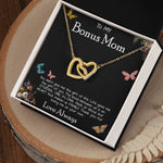 To My Bonus Mom Necklace Love Always Greatest Mother's Day Gift Necklace Mother's Day Interlocking Hearts Necklace