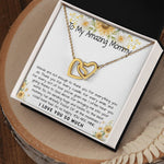 Mommy Necklace, To My Amazing Mommy Gift Necklace, 1st Mother’s Day Present For New Mom From New Born Baby, Sentimental Gift From Baby To Mom, New Mommy Gift Mother's Day Interlocking Hearts Necklace