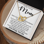To My Loving Mom - Important Person In My Life Mother's Day Gift From Son Necklace Mother's Day Interlocking Hearts Necklace