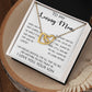 To My Loving Mom - Your Warmth Gve Me Comfort Mother's Day Gift Necklace Form Son Mother's Day Interlocking Hearts Necklace