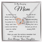 Mom Necklace - Gift for Mom from Daughter, Mother's Day Gift Mother's Day Interlocking Hearts Necklace
