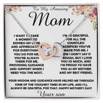 To my Amazing Mom Gift From Son Mother's Day Necklace Mother's Day Interlocking Hearts Necklace