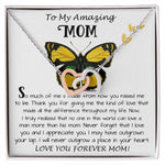 Mom Necklace Gift - To My Amazing Mom - From Son - Beautiful Gift Set Mom Necklace Mother's Day Interlocking Hearts Necklace