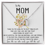 Mom Necklace Gift - To My Mom Necklace - Thank You For Giving Me The Best Things In Life Mother's Day Interlocking Hearts Necklace