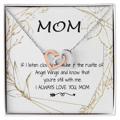 Mom Necklace - Love You Always And Forever Mother's Day Gift Mother's Day Interlocking Hearts Necklace