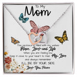 To My Mom Necklace, I'll Be By Your Side, To My Mom Gift Necklace Mother's Day Interlocking Hearts Necklace