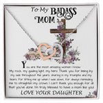 Mom Necklace Gift, To My Badass Mom Necklace, Funny Gift For Mom On Mother's Day Necklace Mother's Day Interlocking Hearts Necklace