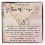 To My Boyfriend's Beautiful Mom Necklace - The Boy You Raised Into An Incredible Man - Necklace Gift For Boyfriend's Mom, Mother's Day Necklace Mother's Day Interlocking Hearts Necklace