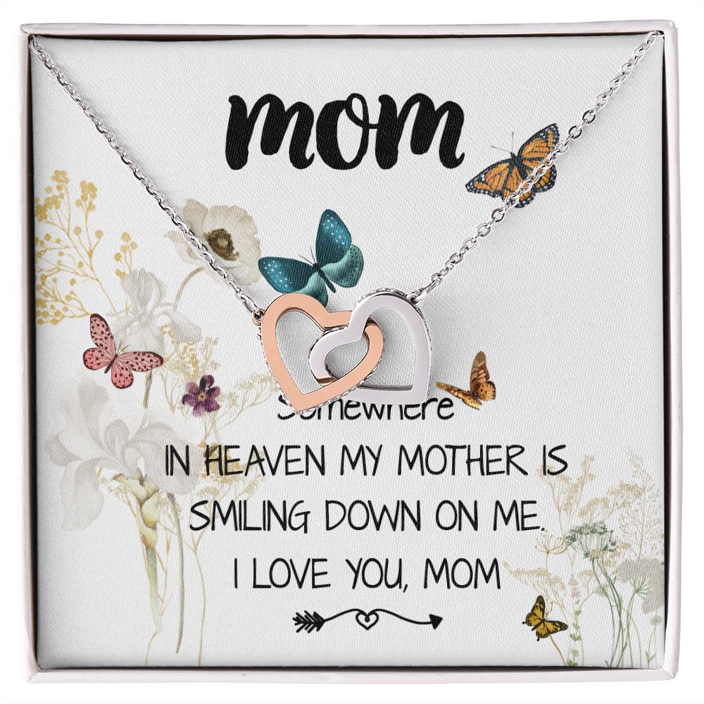 Mom Necklace Gift -Love You Always And Forever - Mother's Day Gift Mother's Day Interlocking Hearts Necklace