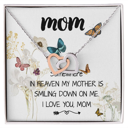 Mom Necklace Gift -Love You Always And Forever - Mother's Day Gift Mother's Day Interlocking Hearts Necklace